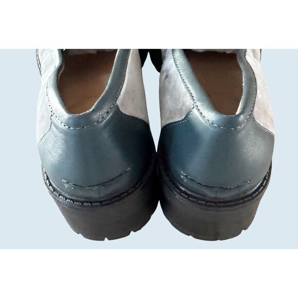 SAM EDELMAN Tully Velvet Lug Sole Loafer Blue Grey Size 7 - Picture 8 of 8